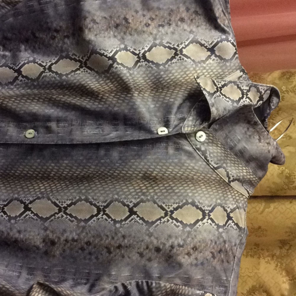 Snake Skin Button Down Blouse - image 2